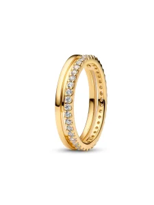 (image for) Double Band Ring PANDORA 163799C01 | 14k Gold-Plated