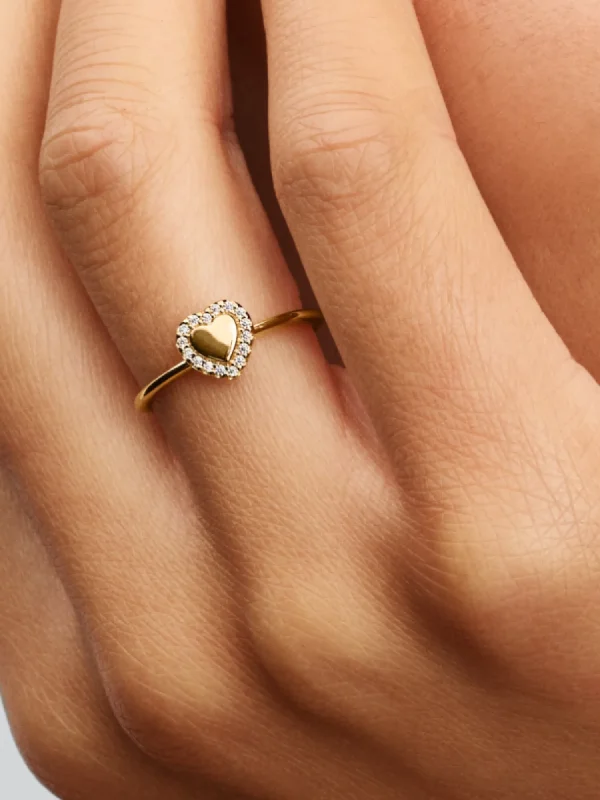 (image for) Pandora Engravable Heart Halo Ring - 163801C01 - View 2