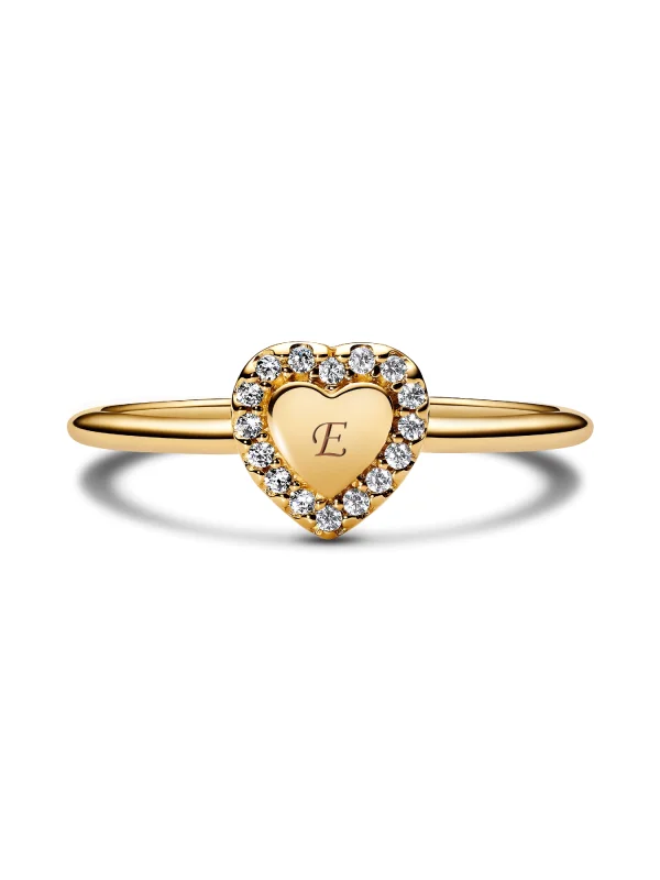 (image for) Pandora Engravable Heart Halo Ring - 163801C01 - View 4