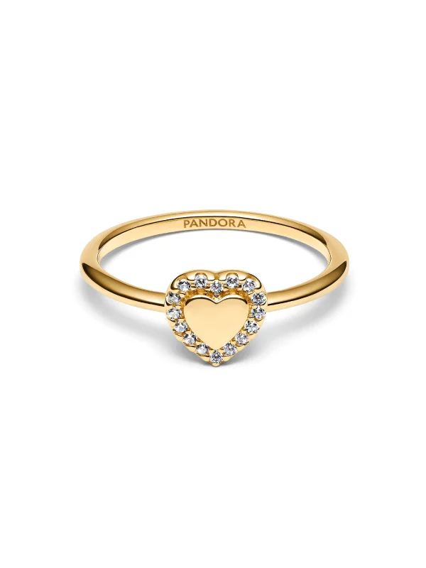 (image for) Pandora Engravable Heart Halo Ring - 163801C01 - View 7