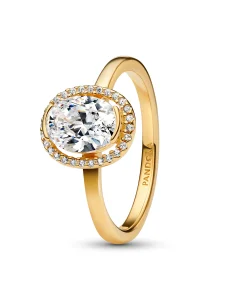 (image for) Pandora Oval Sparkling Halo Ring - 163802C01