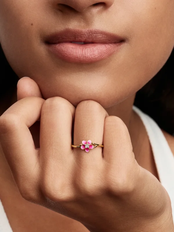 (image for) PANDORA Moana Ring 163844C01 | 14k Gold-Plated Flower - View 2