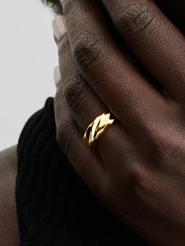 (image for) Pandora Rippled Wide Band Ring - 163886C00 - View 2