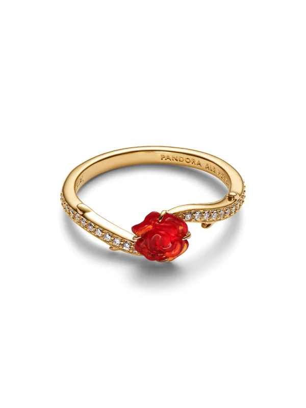 (image for) PANDORA Disney Beauty and the Beast Rose Ring 163984C01 - View 3