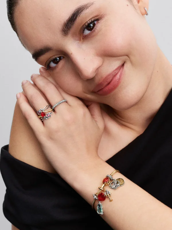 (image for) PANDORA Disney Beauty and the Beast Rose Ring 163984C01 - View 4