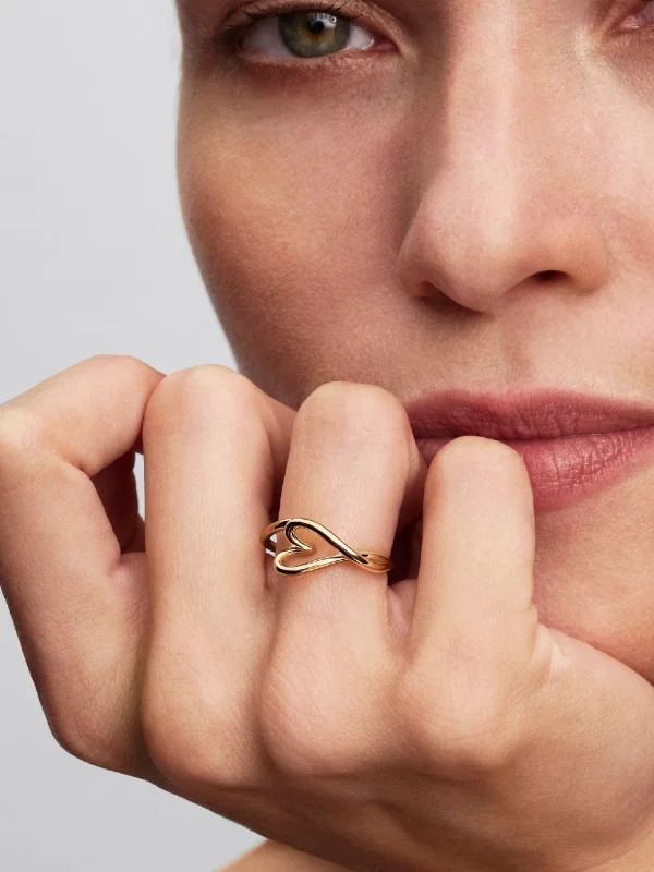 (image for) Pandora Organically Shaped Heart Small Ring - 164361C00 - View 2
