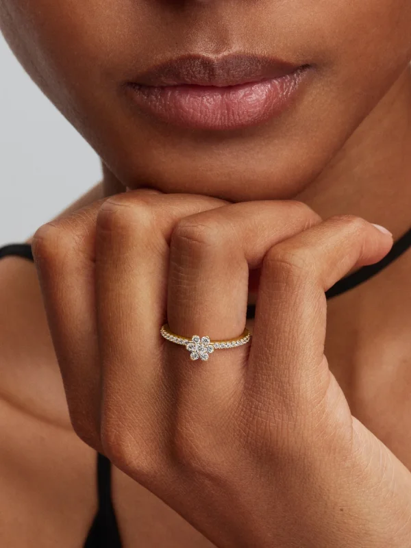 (image for) Pandora Sparkling Flower Ring - 164499C01 - View 2