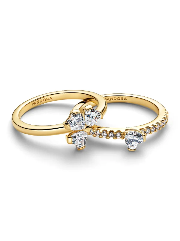 (image for) Pandora Sparkling Lucky Clover Splittable Ring - 164507C01 - View 3