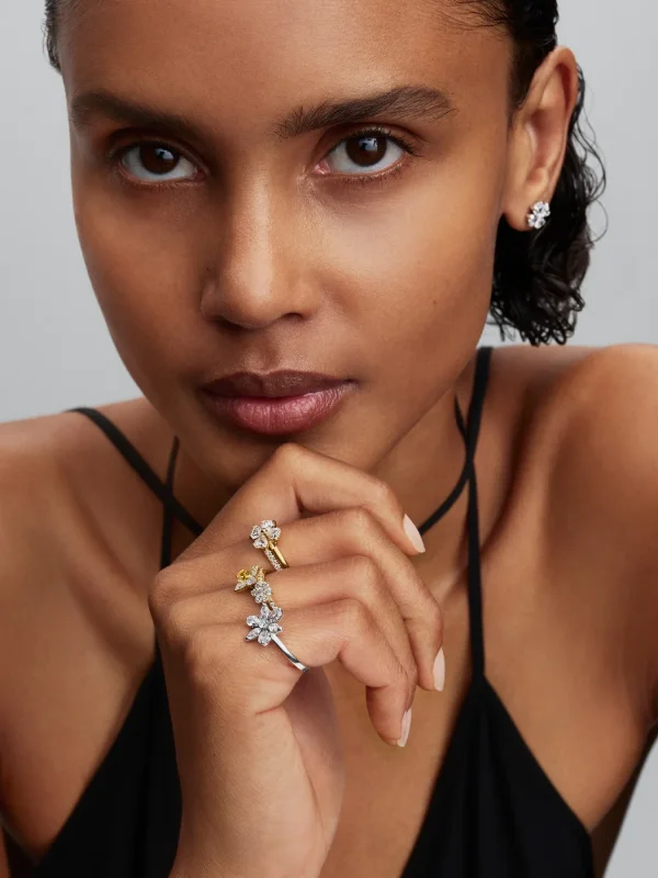 (image for) Pandora Sparkling Lucky Clover Splittable Ring - 164507C01 - View 4