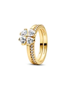 (image for) Pandora Sparkling Lucky Clover Splittable Ring - 164507C01