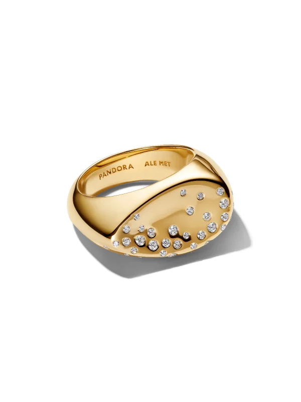 (image for) Pandora Stone-Set Oval Domed Signet Ring - 164671C01 - View 3