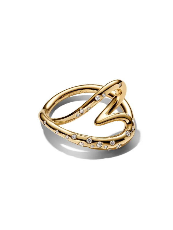 (image for) Pandora Organically Shaped Stone-Set Heart Ring - 164675C01 - View 3