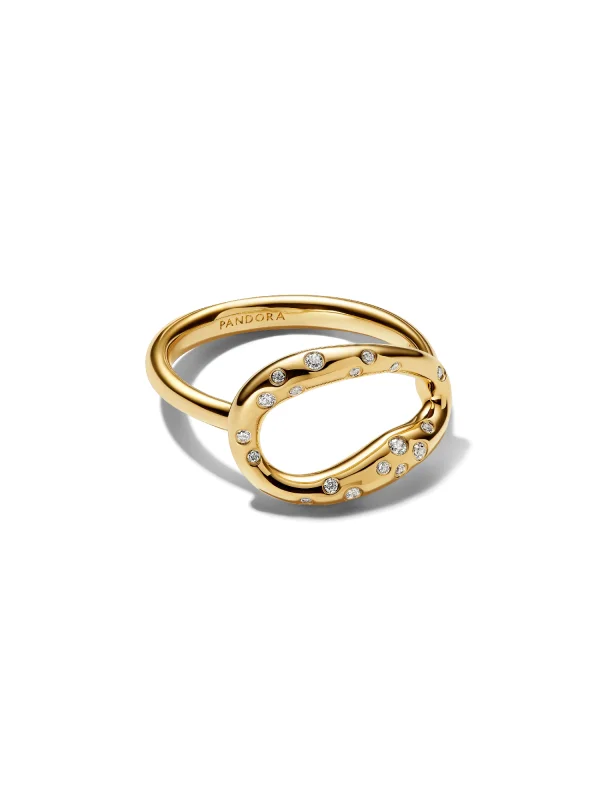 (image for) Pandora Organically Shaped Stone-Set Statement Ring - 164676C01 - View 3