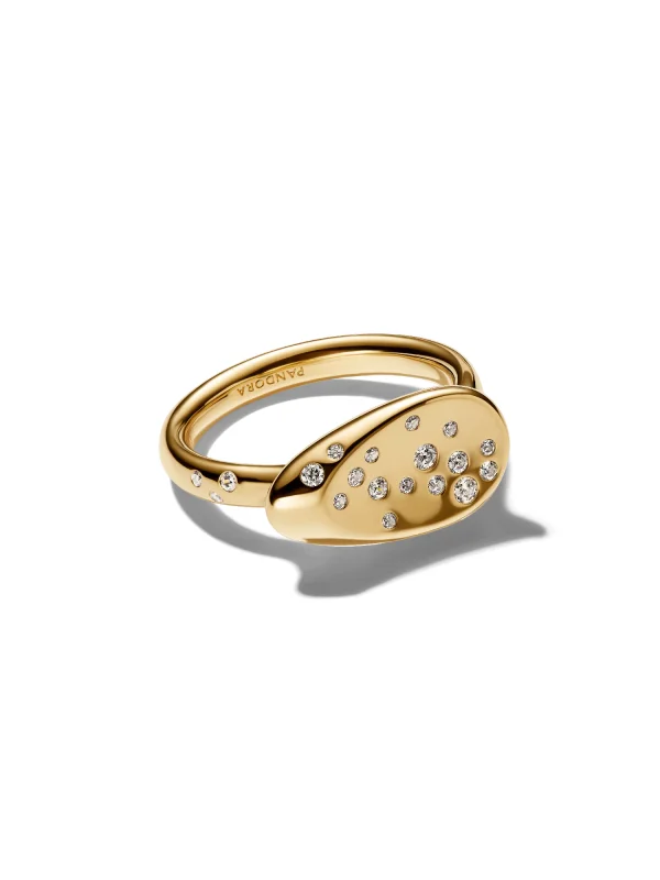 (image for) Pandora Medium Stone-Set Oval Signet Ring - 164707C01 - View 3