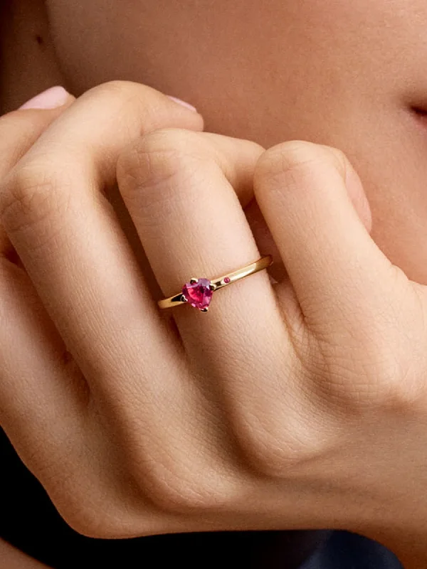 (image for) Pandora Sparkling Red Heart Ring - 166574C01 - View 2