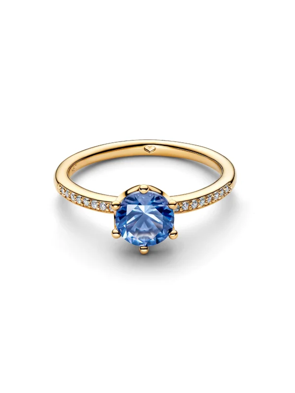 (image for) Pandora Blue Sparkling Crown Solitaire Ring - 168289C02 - View 4