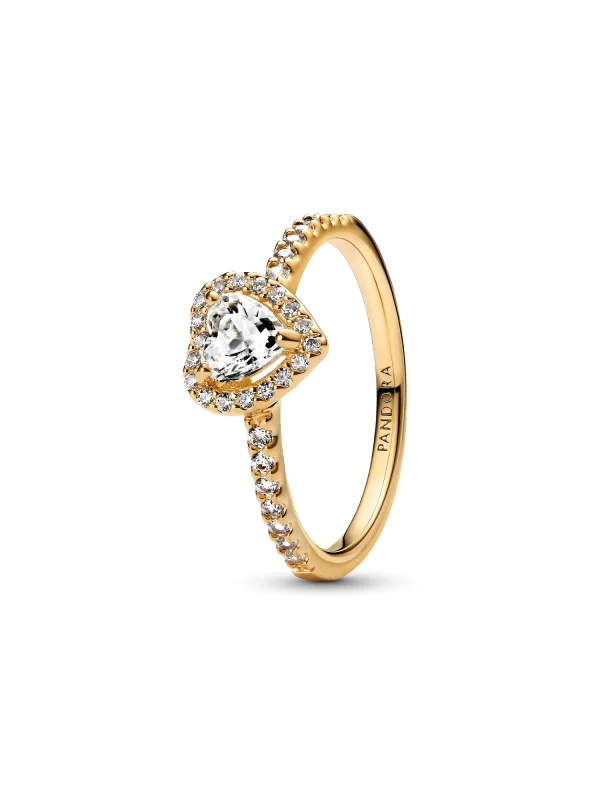 (image for) PANDORA Elevated Heart Ring 168421C01 | Cubic Zirconia Ring - View 2