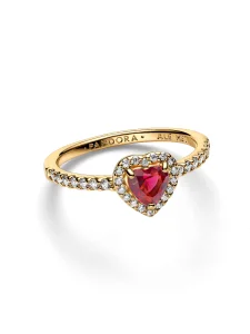 (image for) PANDORA Elevated Heart Ring 168421C02 | Red Crystal Accent