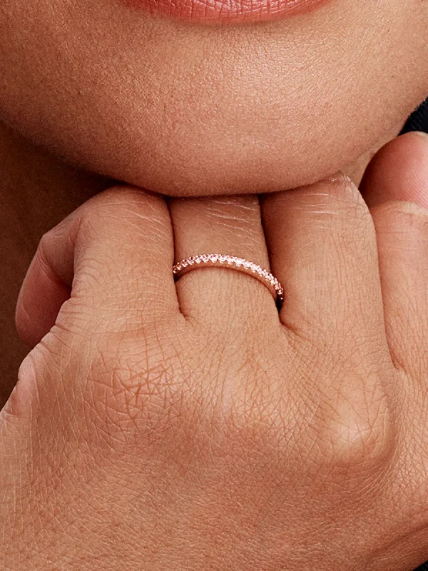 (image for) Pandora Sparkling Pink Band Ring - 182999C01 - View 2