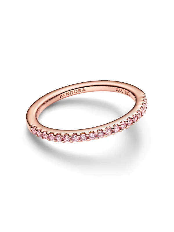 (image for) Pandora Sparkling Pink Band Ring - 182999C01 - View 4