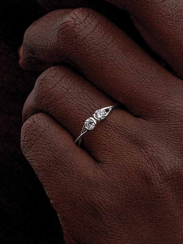 (image for) Pandora Infinite Sterling Silver Double-Facing Lab-grown Diamond Ring - 192582C0 - View 2