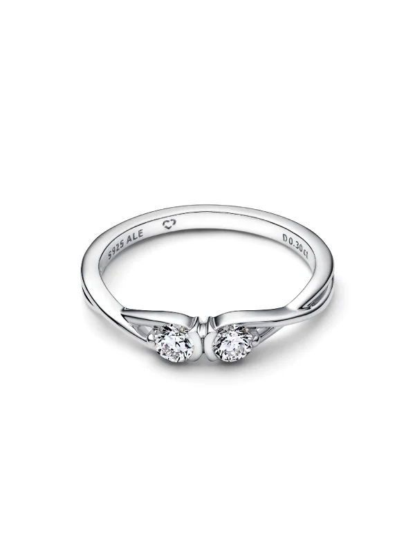 (image for) Pandora Infinite Sterling Silver Double-Facing Lab-grown Diamond Ring - 192582C0 - View 3