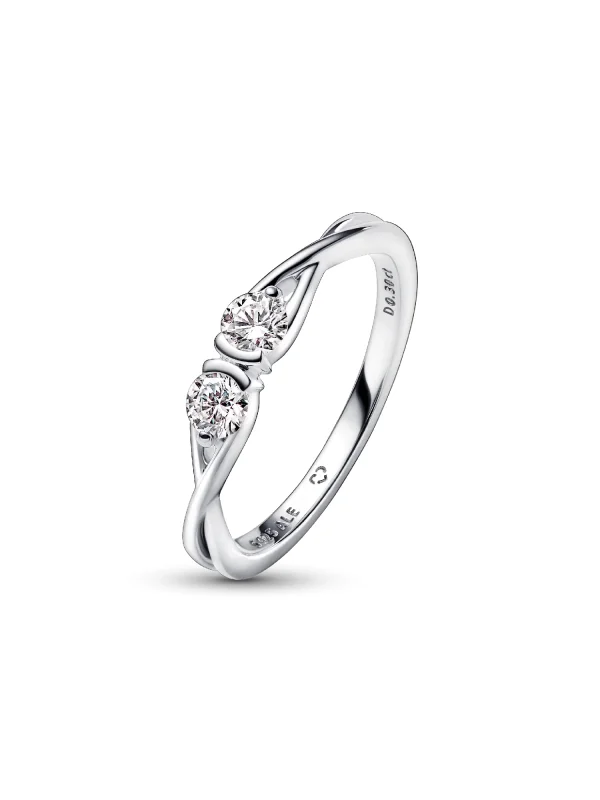 (image for) Pandora Infinite Sterling Silver Double-Facing Lab-grown Diamond Ring - 192582C0 - View 4