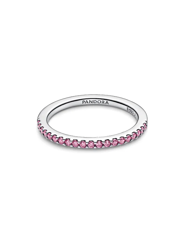 (image for) Pandora Sparkling Pink Band Ring - 192999C02 - View 4