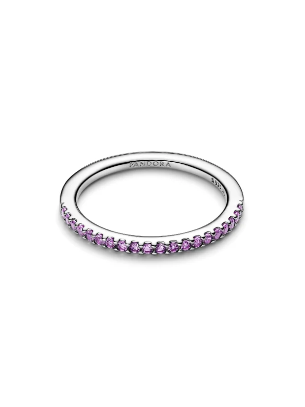(image for) Pandora Sparkling Purple Half-Eternity Band Ring - 192999C04 - View 3