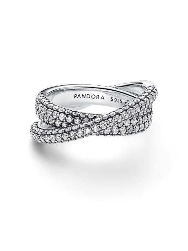 (image for) Pandora Timeless Pavé Crossover Dual Band Ring - 193022C01 - View 4