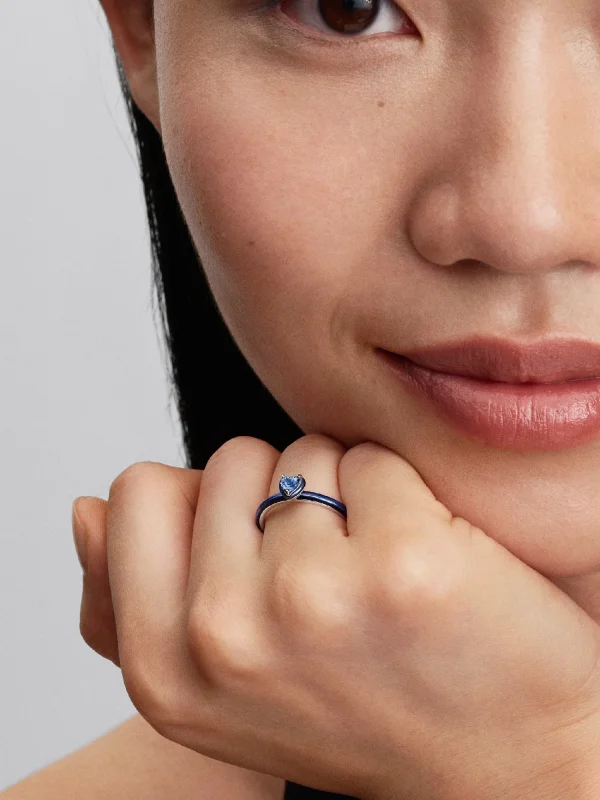 (image for) Pandora Blue Chakra Heart Ring - 193088C03 - View 2