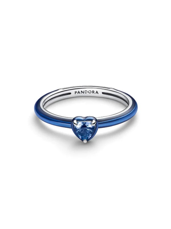 (image for) Pandora Blue Chakra Heart Ring - 193088C03 - View 3