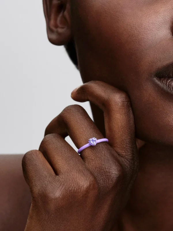 (image for) Pandora Purple Chakra Heart Ring - 193088C04 - View 2