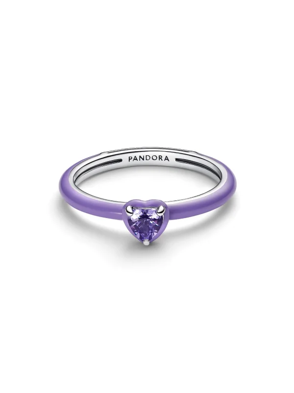 (image for) Pandora Purple Chakra Heart Ring - 193088C04 - View 3