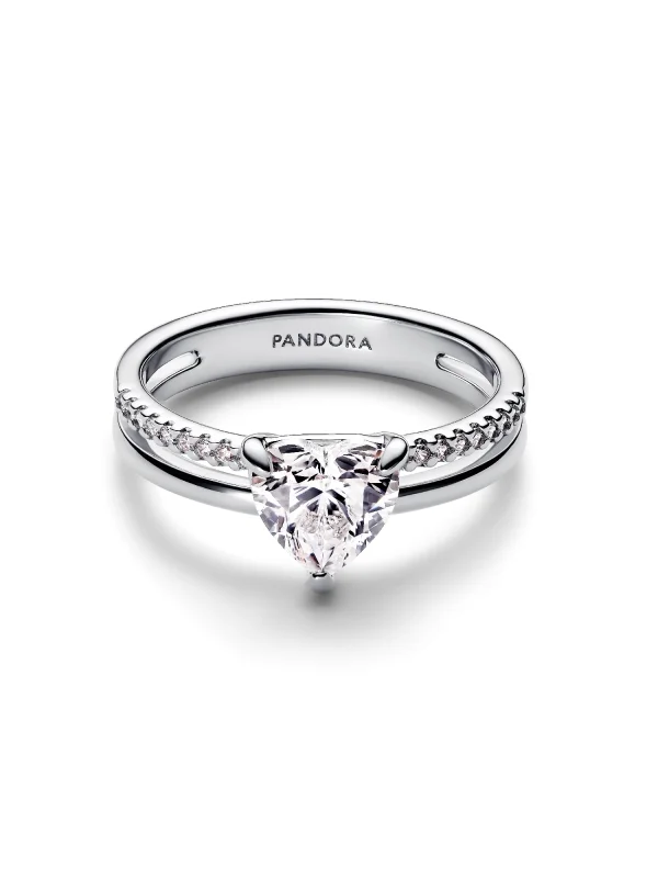 (image for) Pandora Double Band Heart Ring - 193100C01 - View 4