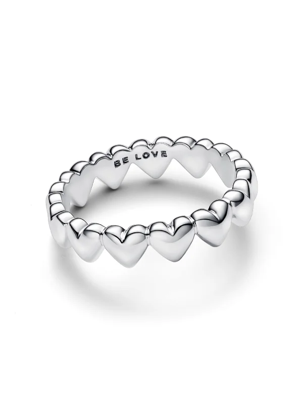 (image for) Pandora Row of Hearts Ring - 193427C00 - View 3