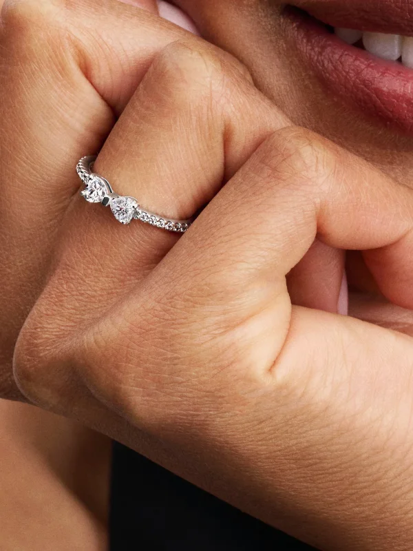(image for) Pandora Sparkling Bow Ring - 193510C02 - View 2