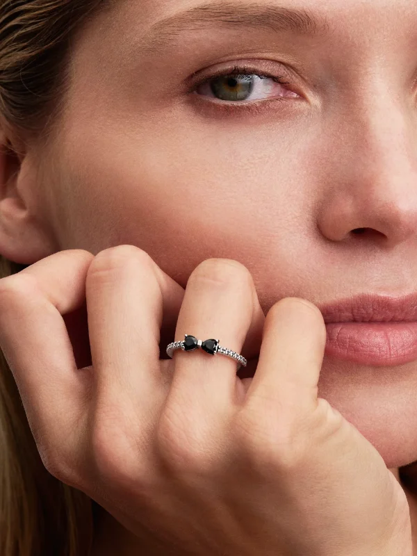 (image for) Pandora Sparkling Black Bow Ring - 193510C03 - View 2