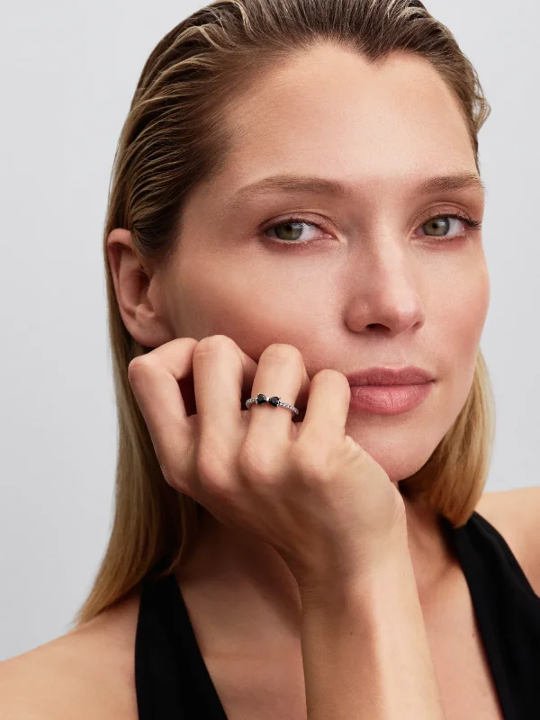 (image for) Pandora Sparkling Black Bow Ring - 193510C03 - View 3