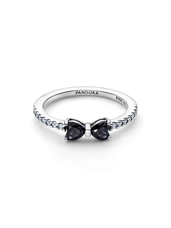 (image for) Pandora Sparkling Black Bow Ring - 193510C03 - View 4