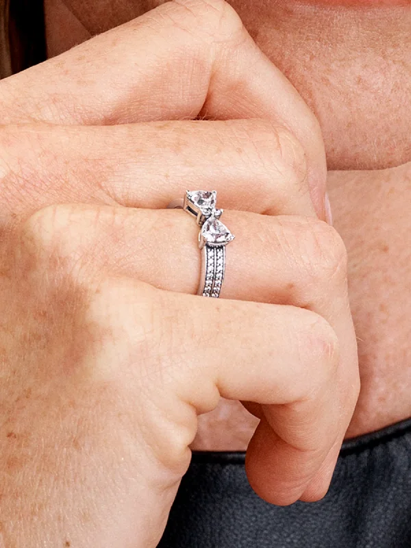 (image for) PANDORA Double Bow Ring 193552C01 Sterling Silver - View 2