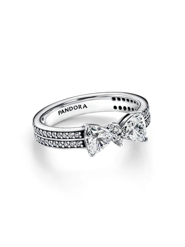 (image for) PANDORA Double Bow Ring 193552C01 Sterling Silver - View 3