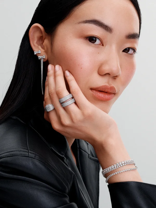 (image for) PANDORA Cocktail Ring 193556C01 | Sterling Silver Pavé - View 5