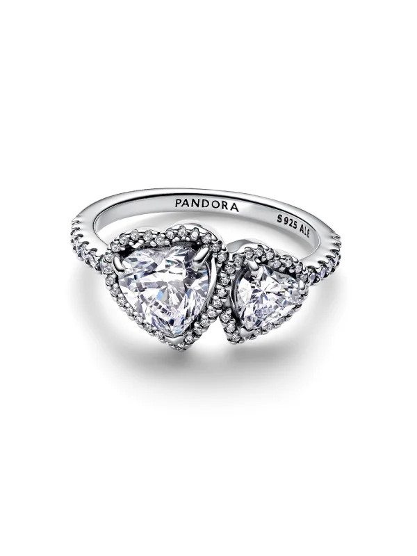 (image for) Pandora Sparkling Halo Hearts Ring - 193659C01 - View 4