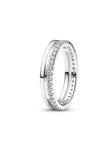 (image for) PANDORA Rings Double 193799C01 Sterling Silver Band
