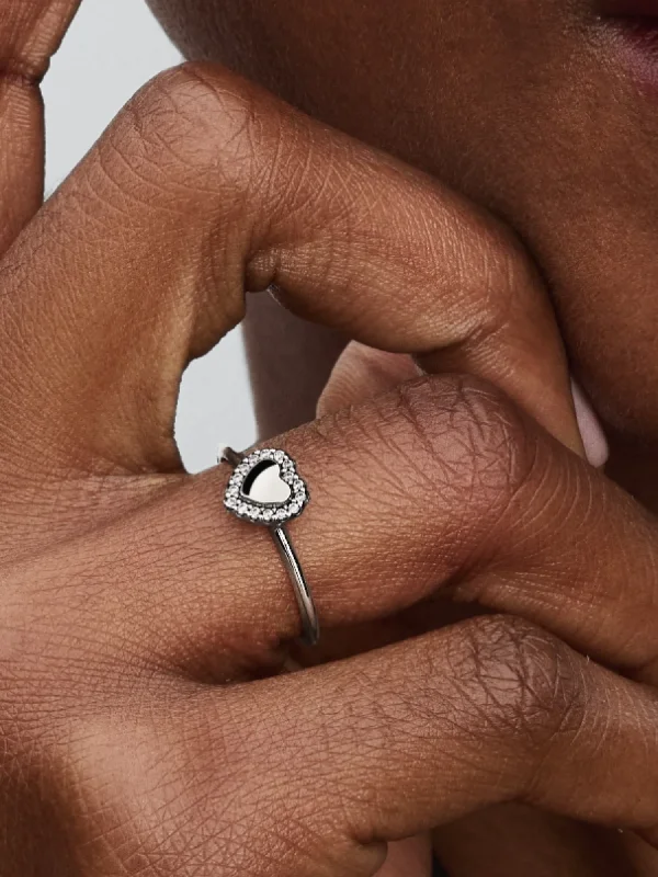 (image for) Pandora Engravable Heart Halo Ring - 193801C01 - View 2