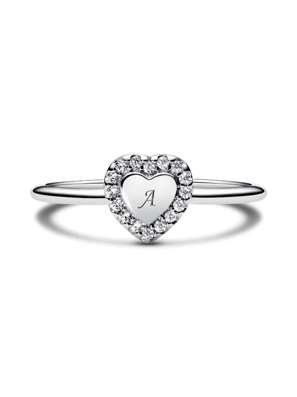 (image for) Pandora Engravable Heart Halo Ring - 193801C01 - View 4