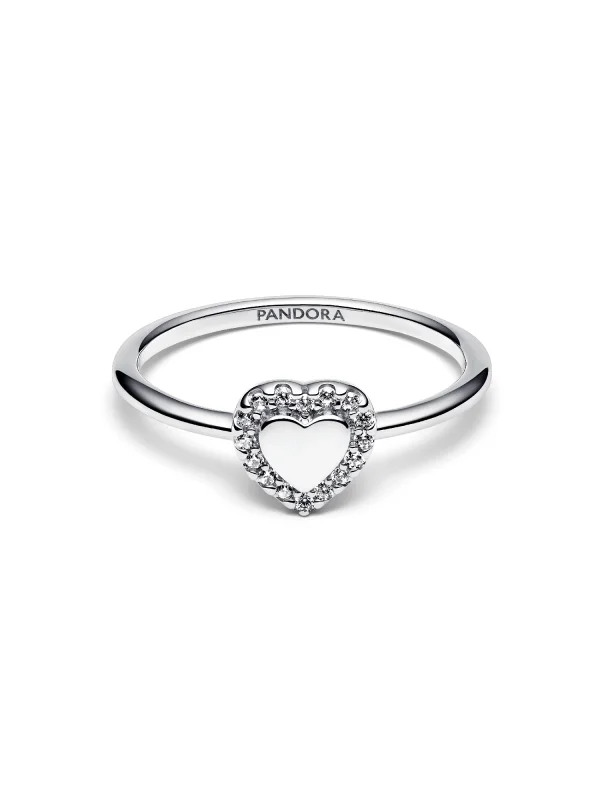 (image for) Pandora Engravable Heart Halo Ring - 193801C01 - View 6