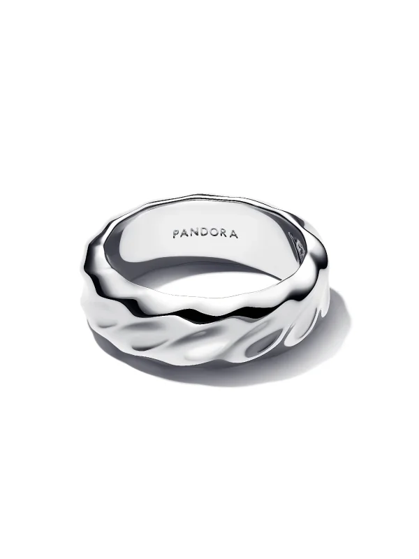 (image for) Pandora Rippled Wide Band Ring - 193886C00 - View 4