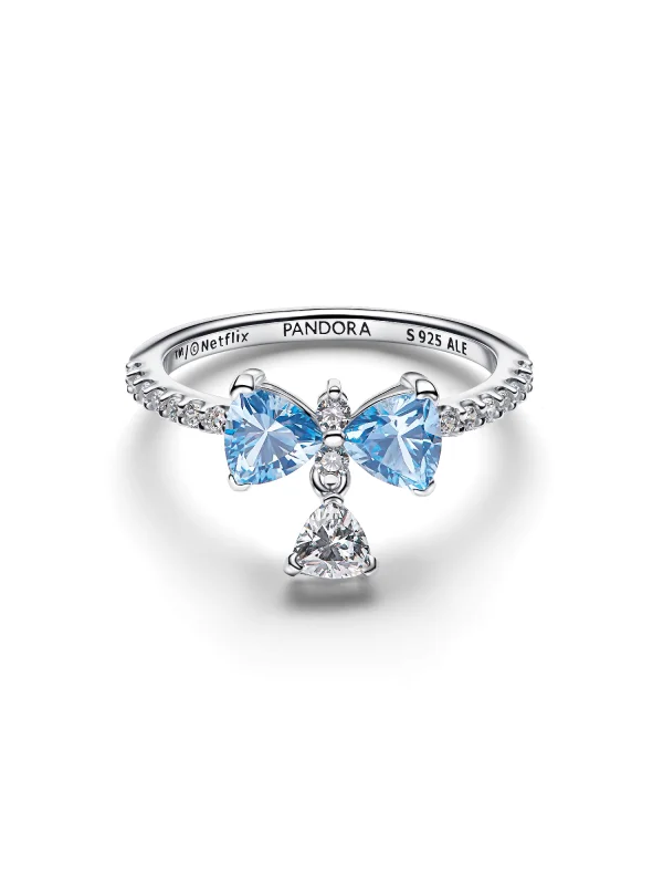 (image for) Pandora Bridgerton Blue Bow Ring - 194337C01 - View 3